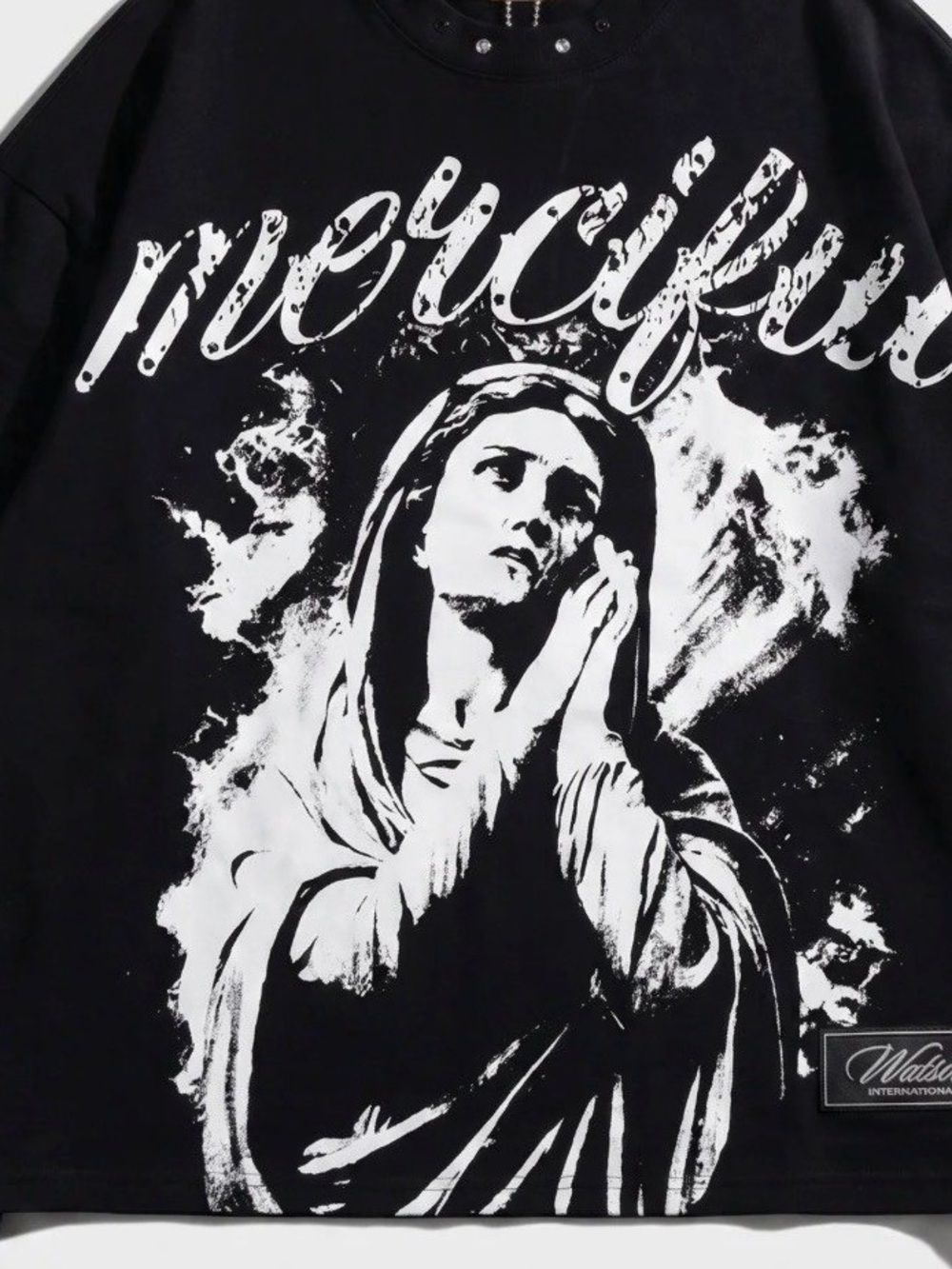 Watson “Merciful" Black Graphic Long Sleeve Top 2X